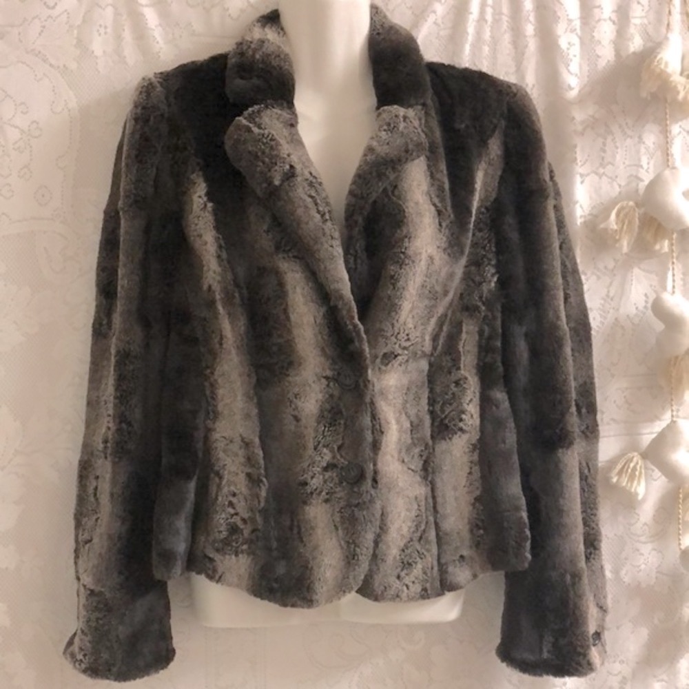 Claudia Strater faux fur jacket brown sz M…